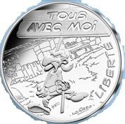 (2015) Монета Франция 2015 год 10 евро "Астерикс. Свобода"  Серебро Ag 333  UNC