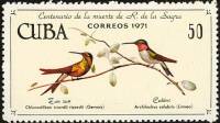 (1971-081) Марка Куба "Кубинский колибри"    100 лет со дня смерти Р. де Ла Сагры III Θ
