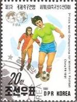(1991-093) Марка Северная Корея "Футбол (2)"   Женский чемпионат мира по футболу, Китай III Θ