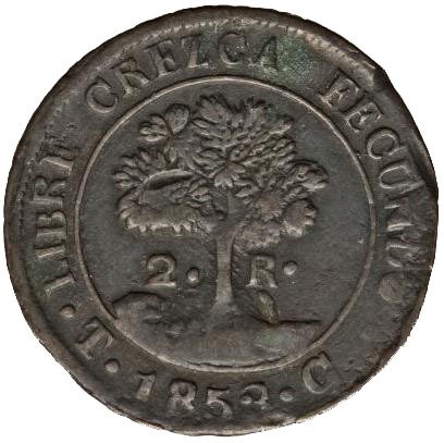 (№1853km19e) Монета Гондурас 1853 год 2 Reales