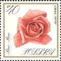 (1966-048) Марка Польша "Роза"   Садовые цветы II Θ
