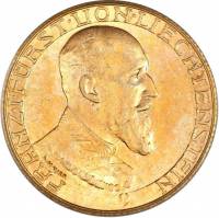 (№1930y12) Монета Лихтенштейн 1930 год 20 Franks (Принц Франц Я)