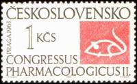 (1963-047) Марка Чехословакия "Эмблема"    2-й Международный Фармакологический Конгресс II Θ