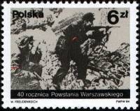 (1984-036) Марка Польша "Повстанцы в бою"    40-летие Варшавского восстания III Θ