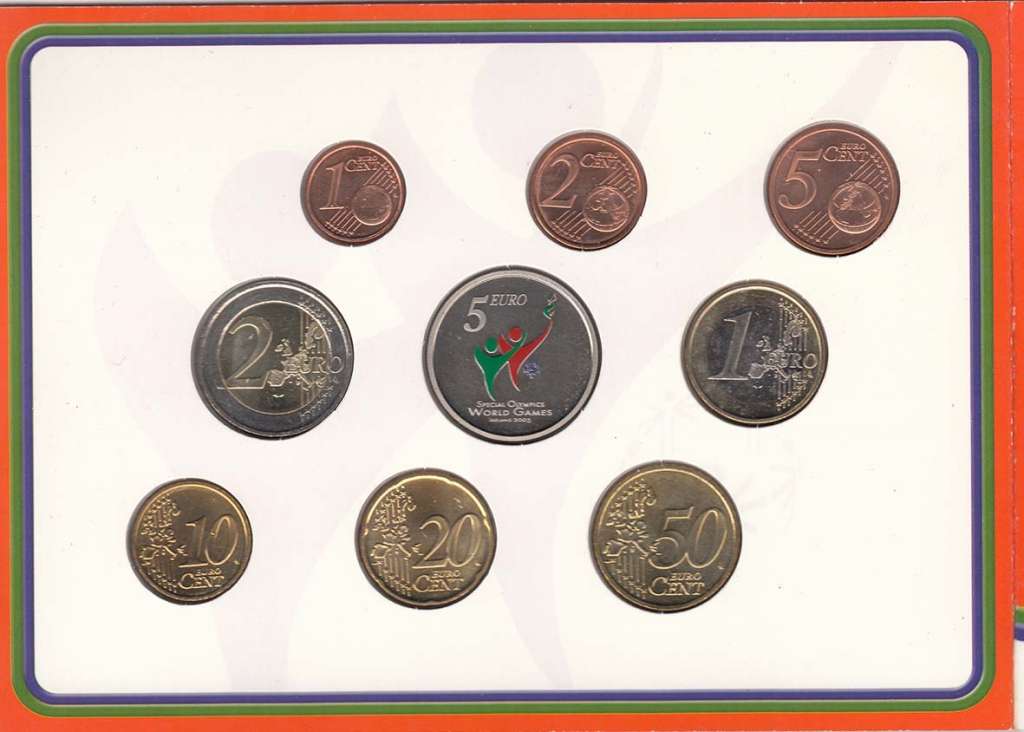 (2003, 9 монет) Набор монет Ирландия 2003 год &quot;Специальные Олимпийские игры&quot;   Буклет