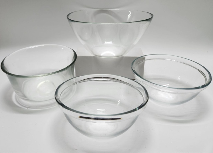 Салатники боулы 4 штуки толстое прозрачное стекло