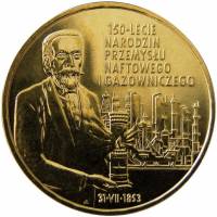 (060) Монета Польша 2003 год 2 злотых "Газово-нефтяная промышленность"  Латунь  UNC