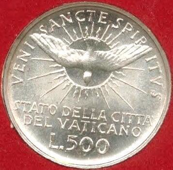 () Монета Ватикан 1963 год 500  &quot;&quot;    AU