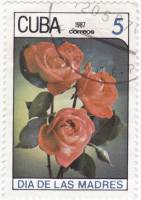 (1987-022) Марка Куба "Розы"    Цветы III Θ
