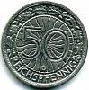 (1930G) Монета Германия (Веймар) 1930 год 50 пфеннингов   Никель  F