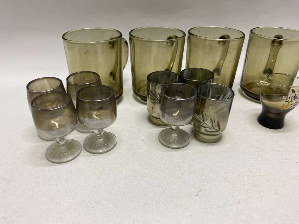 Стопки 9 шт, 4 чашки и бокал