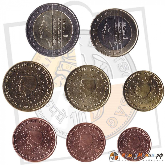 (2011) Набор монет Евро Нидерланды (Голландия) 2011 год   UNC