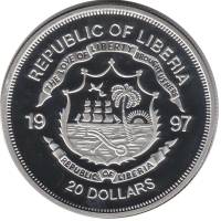() Монета Либерия 1997 год   ""   Серебрение  UNC