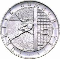 (1978) Монета Турция 1978 год 150 лир "ЧМ по футболу Аргентина 1978"  Серебро Ag 800  UNC