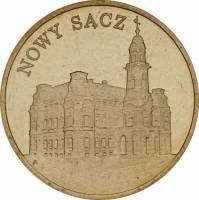 126 Монета Польша 2006 год 2 злотых Новы-Сонч  Латунь  UNC