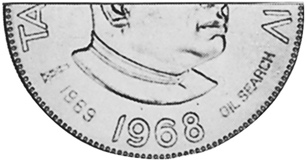 (1968) Монета Тонга 1968 год 1 паанга &quot;Тауфаахау Тупоу IV&quot;  Надчекан 1969 Позолота  UNC