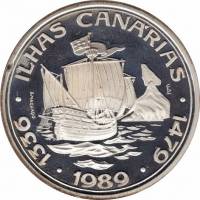 () Монета Португалия 1989 год 100 эскудо ""  Биметалл (Серебро - Ниобиум)  UNC