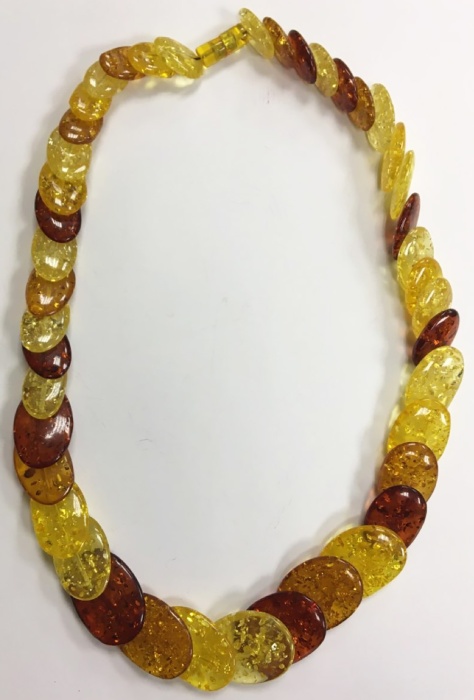 Бусы-колье "Жара", янтарь-имитация (сост. на фото)