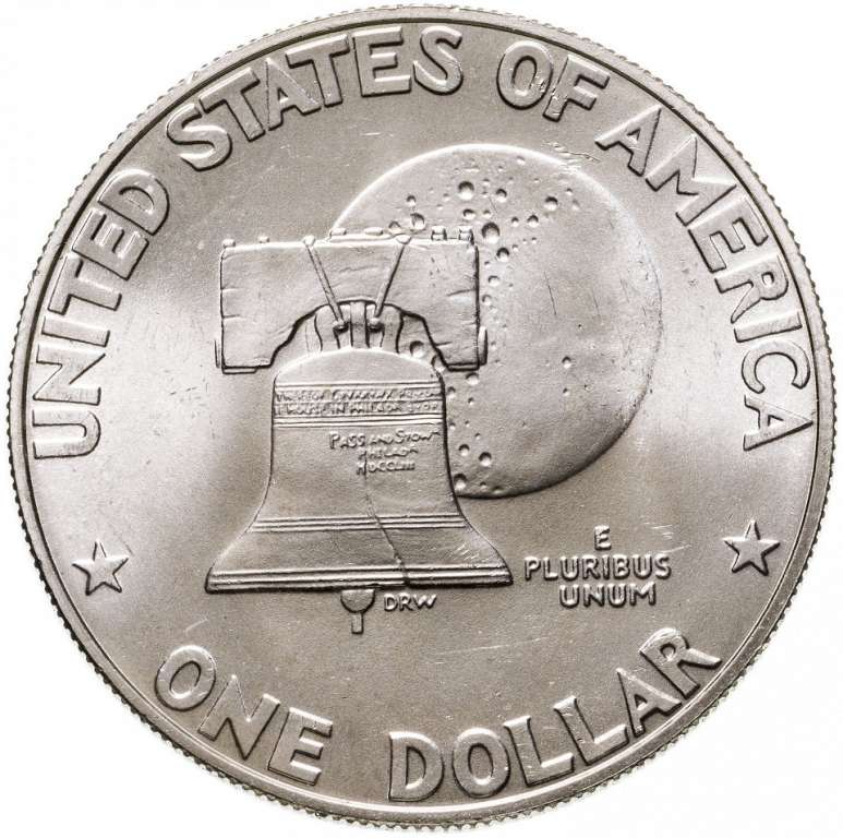 (1976s, Ag) Монета США 1976 год 1 доллар   Эйзенхауэр. Колокол Свободы Серебро Ag 400  UNC