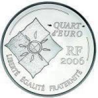 (№2006km1457) Монета Франция 2006 год frac14; Euro (Юбилей ТГВ-фундамент больницы)