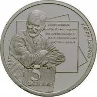 (,) Монета Австралия 1996 год 5 долларов   Биметалл (Серебро - Ниобиум)  UNC