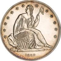 (1839) Монета США 1839 год 1 доллар  2. Звёзды на аверсе  PROOF