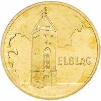 (111) Монета Польша 2006 год 2 злотых "Эльблонг"  Латунь  UNC