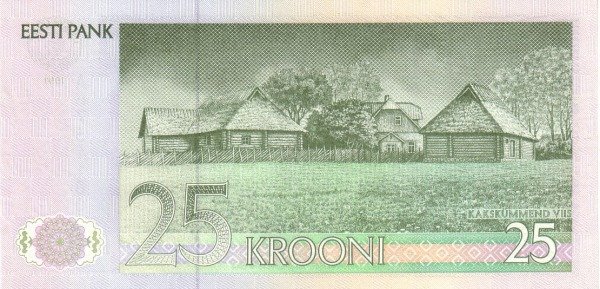 (,) Банкнота Эстония 1991 год 25 крон &quot;Антон Хансен Таммсааре&quot;   UNC