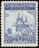 (1937-020) Марка Чехословакия "Собор Св. Вита (Синяя)"    Малая Антанта III Θ