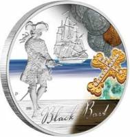 (№2009km97) Монета Тувалу 2009 год 1 Dollar (Валлийский пират черный Барт псевдоним Бартоломью Робер