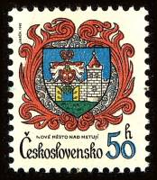(1982-007) Марка Чехословакия "Новый Город над Метуи"    Гербы чехословацких городов II Θ
