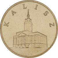 128 Монета Польша 2006 год 2 злотых Калиш  Латунь  UNC