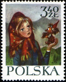 (1962-081) Марка Польша "Мария и домовой"   Сказка М. Конопницкой III &Theta;