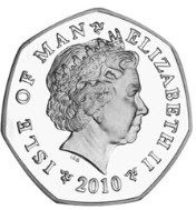 () Монета Остров Мэн 2010 год 50 пенсов ""  Медь-Никель  AU