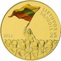 (№2013) Монета Литва 2013 год 25 Litai (Литовский Саюдис)