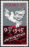 (1980-021) Марка Польша "Голубь"    35-летие Окончания Второй мировой войны III Θ