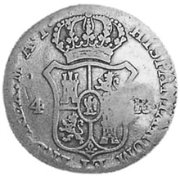 (№1841km7) Монета Куба 1841 год 4 Reales (Countermarked Coinage (1841))
