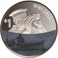 (№2016) Монета Новая Зеландия 2016 год 1 Dollar (Мужество амп 1916)