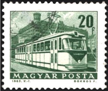 (1965-001) Марка Венгрия &quot;Трамвай&quot; ,  III O