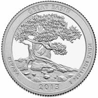 (018s) Монета США 2013 год 25 центов "Грейт-Бейсин"  Медь-Никель  UNC