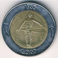 () Монета Сан-Марино 1985 год 500  ""   Биметалл  UNC