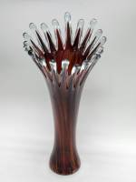 Ваза 35 см красная стекло гутная техника