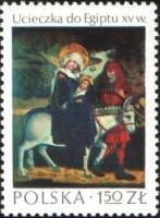 (1974-056) Марка Польша "Бегство в Египет"    Польское искусство III Θ