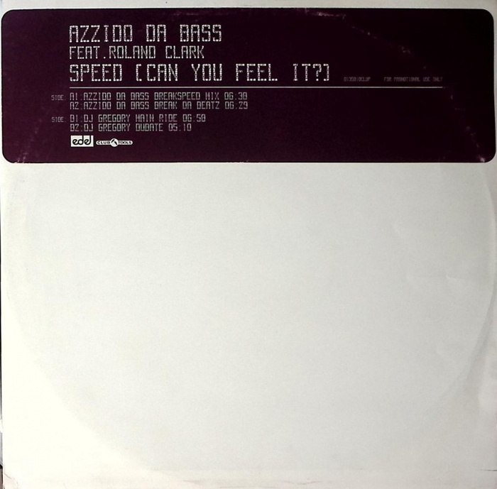 Пластинка виниловая Azzido da Bass DJ Gregory Edel 300 мм. Excellent