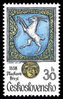 (1979-023) Марка Чехословакия "Козел"    Гербы с изображениями животных I Θ
