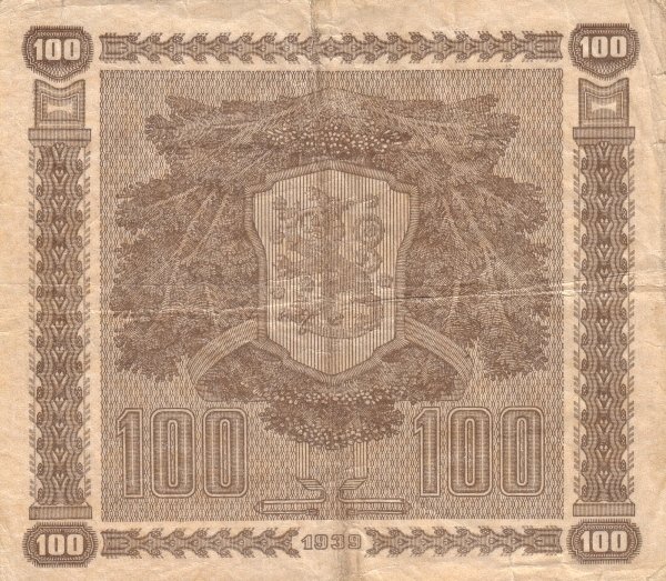 (,) Банкнота Финляндия 1940 год 100 марок    UNC