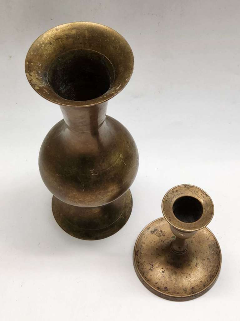 Ваза и подсвечник латунь
