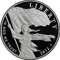 (2012p) Монета США 2012 год 1 доллар   Звёздно-полосатый флаг США Серебро Ag 900  PROOF