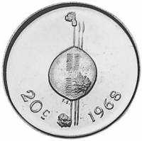 (№1968km3) Монета Свазиленд 1968 год 20 Cents (Независимость)