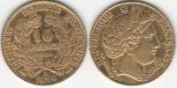 (1896A) Монета Франция 1896 год 10 франков "Марианна"  Золото Au 900  XF